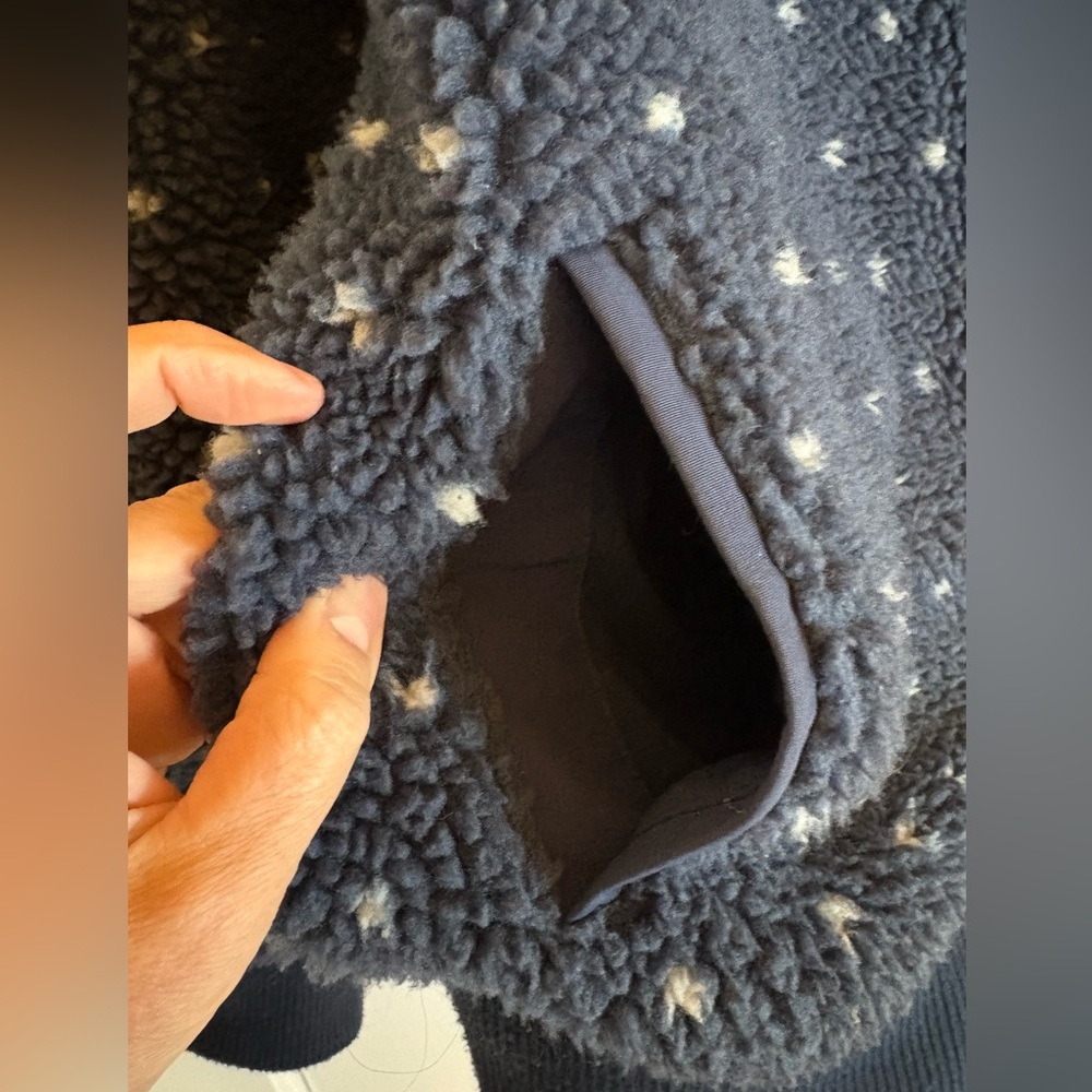 Patagonia Retro-X Snap Front Sherpa Bomber Jacket Navy Polka Dot, M - Picture 4 of 5